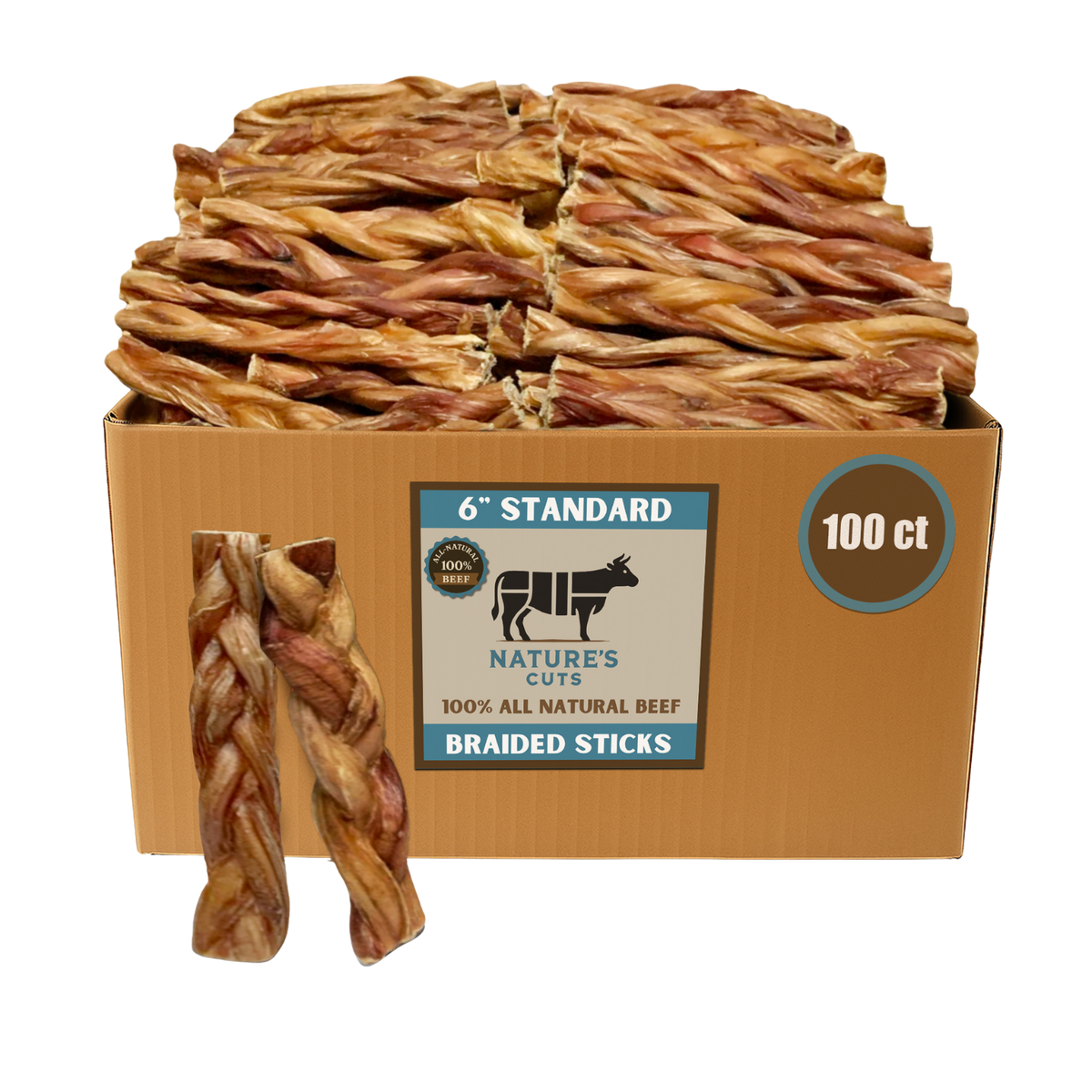 6" Standard Braided Bully Sticks