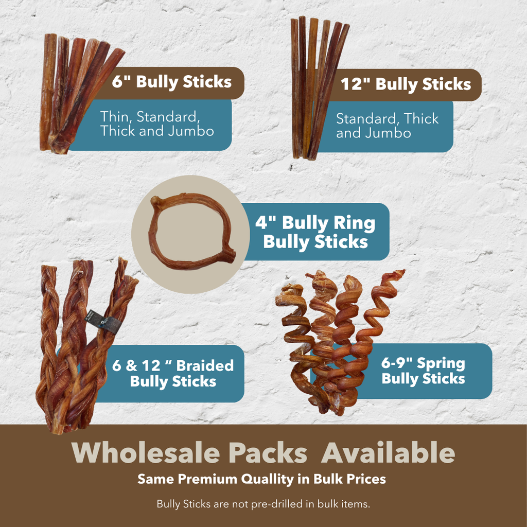 6" Standard Braided Bully Sticks